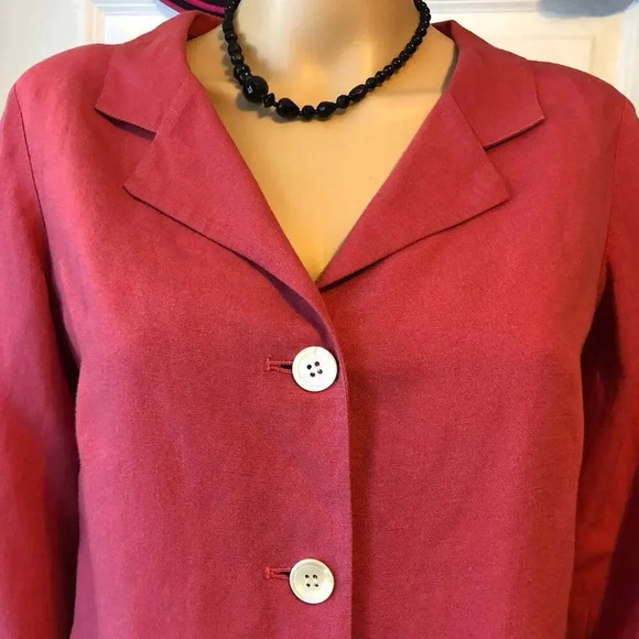 J.Jill Linen Blend Women Button Down Shirt Jacket Blouse Size 4 - Picture 5 of 6